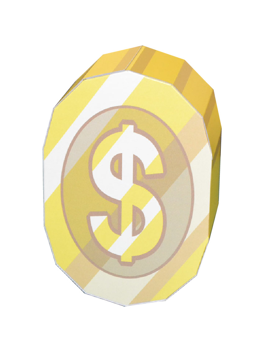 マリオ風コイン　W200×H300×D120